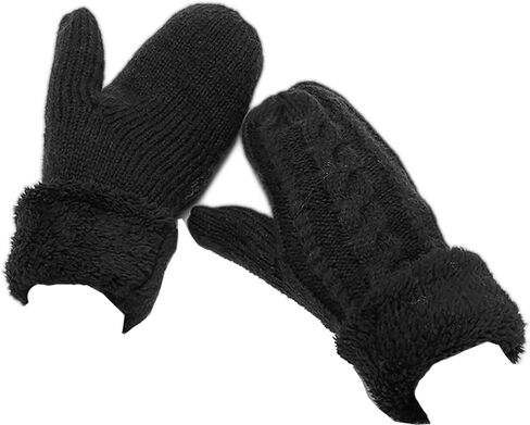 Winter Cold Weather Mittens Gloves Warm Knitted Gloves Sherpa Fleece Lined Gloves for Women Girls in Saudi Arabia