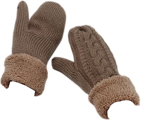 Winter Cold Weather Mittens Gloves Warm Knitted Gloves Sherpa Fleece Lined Gloves for Women Girls in Saudi Arabia