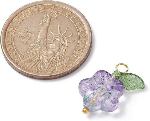 Airssory 80pcs/Box 4 Colors Handmade Czech Lampwork Glass Crystal Green Leaf Charms Pendants Leaf for Bracelet Mother's Day Jewelry Making - 18x11mm in Kuwait