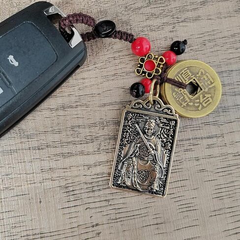 Brass Taisui Keychain for Women with 5 Lucky Moneys Jupiter Feng Shui Good Luck Keychain to Bring You Luck in Saudi Arabia