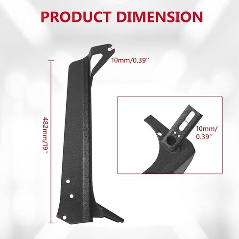 ALAVENTE دعامات تثبيت الزجاج الأمامي العلوي مع دعامة عمود A لسيارة Jeep Wrangler TJ 1997-2006، دعامات شريط إضاءة مستقيمة 52 بوصة لـ TJ 97-06 (زوج واحد) in Kuwait