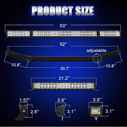 Autofeel LED Light Bar 42 Inch + 22 Inch + 4PCS 4 Inch 28000LM 6000K Light Bar Kit with DRL Function Flood Spot Combo Offroad Driving Light for Pickup SUV ATV UTV in Saudi Arabia