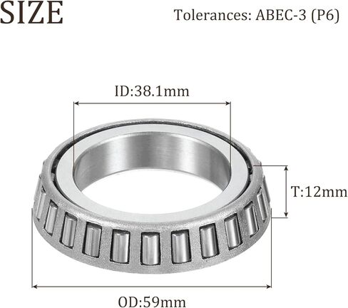 مخروط محمل أسطواني مدبب من uxcell 13889، تجويف 1.5000 بوصة × 2.3228 بوصة OD × 0.4724 بوصة سميك، مخروط محمل مستدق من الفولاذ الكروم، ABEC-3 in Kuwait