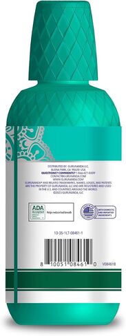 GuruNanda Oral Rinse Mouthwash, Promotes Fresh Breath up to 24 Hours, 7 Essential Oils & Vitamins, Alcohol-Free, ADA Accepted, Mint, 3 Fl Oz in Saudi Arabia