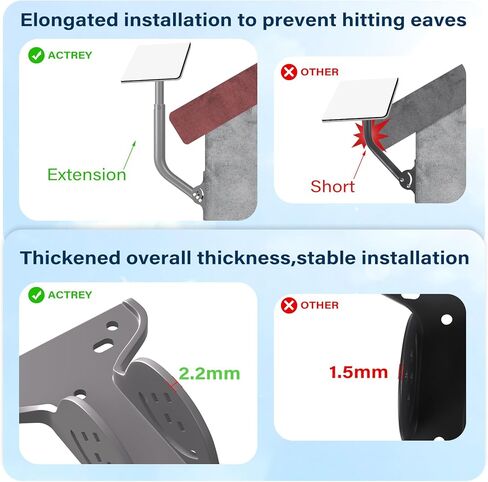 حامل Starlink قابل للتعديل، طقم تركيب Starlink، طقم تثبيت على الحائط Starlink مع محول تثبيت Starlink متوافق مع V2 Starlink، حامل حائط طويل Starlink للجدار أو السقف أو التركيب in Kuwait