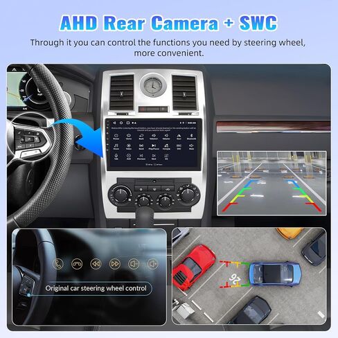 CAMECHO Radio for Chrysler 300C 300 2004-2011, Android 13 Car Stereo with Wireless Carplay & Android Auto, 2+32G 9" Touch Screen Car Radio with Bluetooth, FM/RDS,DSP, GPS, WiFi, AHD Backup Camera in Saudi Arabia