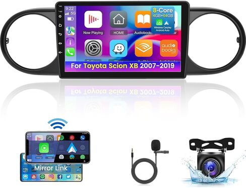[8 Core 4+64G] Android Car Radio for Toyota Scion xB 2007-2019 - 9 Inch 1280 * 720 IPS Touchscreen Car Stereo - Wireless Carplay and Android Auto - DSP 32EQ / GPS/WiFi + AHD Backup Camera in Saudi Arabia