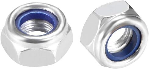 uxcell M5 x 0.8mm Nylon Insert Hex Lock Nuts, Carbon Steel White Zinc Plated, Pack of 50 in Saudi Arabia