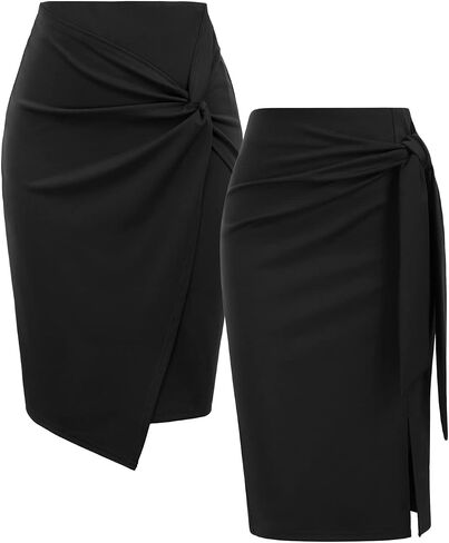 Kate Kasin 2 Piece Pencil Skirts for Women High Waist Business Skirt Black Medium in Saudi Arabia