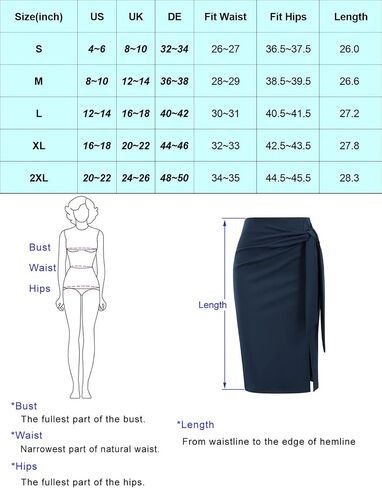Kate Kasin 2 Piece Pencil Skirts for Women High Waist Business Skirt Black Medium in Saudi Arabia