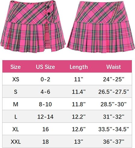 Mini Plaid Pleated Skirt Women's US Size Low Waist Slit Schoolgirl Uniform in Saudi Arabia