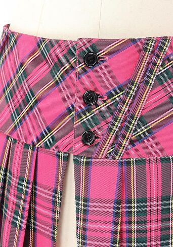 Mini Plaid Pleated Skirt Women's US Size Low Waist Slit Schoolgirl Uniform in Saudi Arabia
