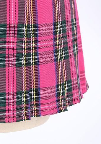 Mini Plaid Pleated Skirt Women's US Size Low Waist Slit Schoolgirl Uniform in Saudi Arabia
