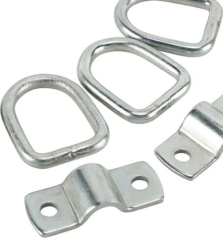 DasMarine D-Ring Tie Downs، 1/4" D-Rings Anchor Lashing Ring للأحمال على المقطورات والشاحنات RV المعسكرات والشاحنات ATV SUV والقوارب والدراجات النارية وغيرها من المركبات، سعة 1200 رطل لكل حلقة (24) in Kuwait