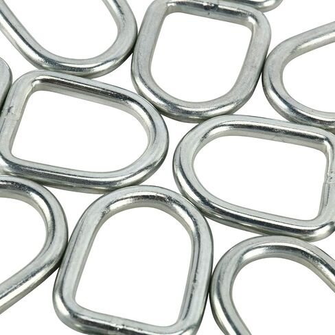 DasMarine D-Ring Tie Downs، 1/4" D-Rings Anchor Lashing Ring للأحمال على المقطورات والشاحنات RV المعسكرات والشاحنات ATV SUV والقوارب والدراجات النارية وغيرها من المركبات، سعة 1200 رطل لكل حلقة (24) in Kuwait