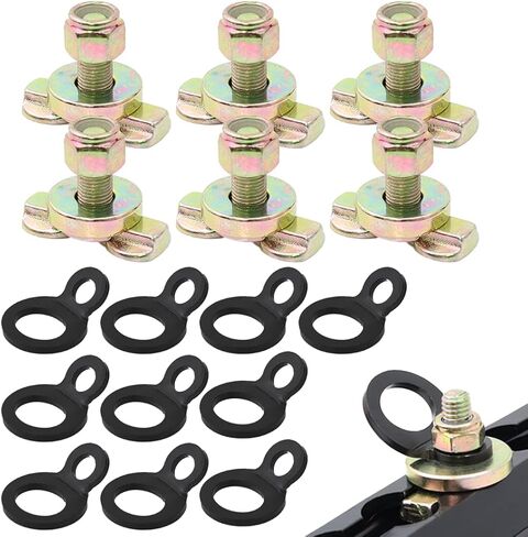 BoxerTool L Track Double Lug Threaded Stud Fitting, L Track Tie Down Accessories Bolts – for Truck Bed, Trailer, Pickup, RV, Garage, ATV 12 Pack in Saudi Arabia