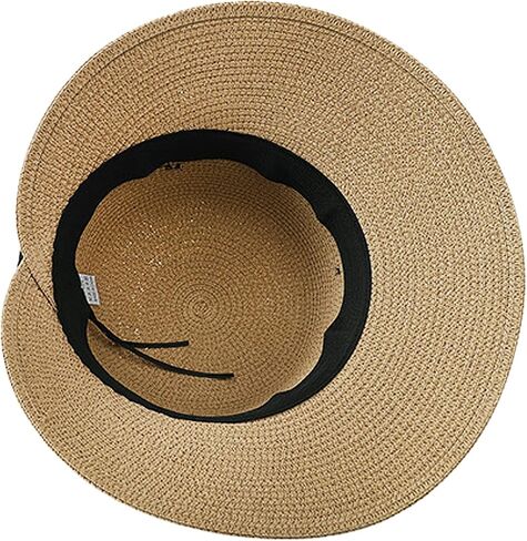 Women Wide Brim Straw Hats Summer Beach Sun Hat Foldable Ladies UV Protection Bucket Hat Ladies Packable Straw Visor Cap in Saudi Arabia
