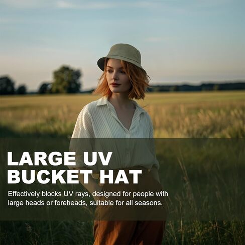 XXL Quick Dry Bucket Hat, Oversize Water Repellent Fisherman Hats, UPF 50+ Large Bucket Sun Hats for Men Women in Saudi Arabia