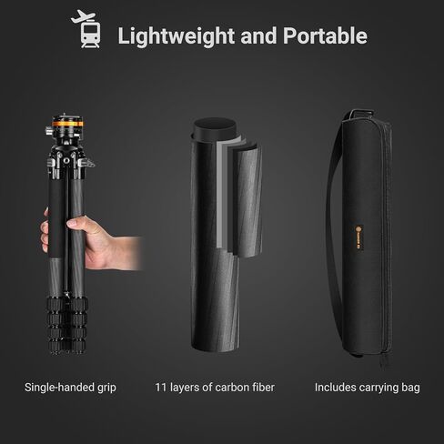 TARION Compact Travel Tripod for Camera: Portable Lightweight Camera Tripod Stand for Backpacking Unique Bowl Tripod + Ball Head Quick Release System Aluminum Photography Tripod 60in/152cm Tall QOBRA in Saudi Arabia