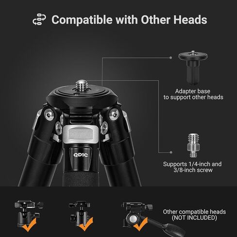 TARION Compact Travel Tripod for Camera: Portable Lightweight Camera Tripod Stand for Backpacking Unique Bowl Tripod + Ball Head Quick Release System Aluminum Photography Tripod 60in/152cm Tall QOBRA in Saudi Arabia