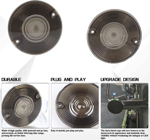 4 قطع مدخنة 3 1/4 بوصة عدسة إشارة الانعطاف المسطحة متوافقة مع Harley Touring Road King Road Glide Heritage Softail Electra Glide Ultra Limited in Kuwait