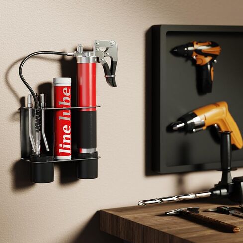 LCGP Grease Gun Holder Wall Mounted Grease Gun Storage Organizer for Garages, Shop Trailers with Removable Drip Cups in Saudi Arabia