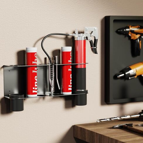LCGP Grease Gun Holder Wall Mounted Grease Gun Storage Organizer for Garages, Shop Trailers with Removable Drip Cups in Saudi Arabia