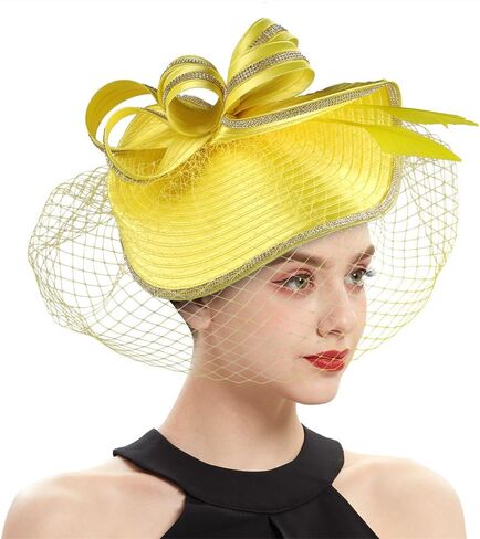 Tea Party Fascinator Hat for Women Kentucky Headwear Derby Pillbox Church Hat for Cocktail in Saudi Arabia