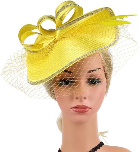 Tea Party Fascinator Hat for Women Kentucky Headwear Derby Pillbox Church Hat for Cocktail in Saudi Arabia
