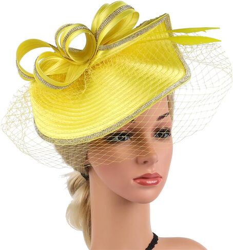 Tea Party Fascinator Hat for Women Kentucky Headwear Derby Pillbox Church Hat for Cocktail in Saudi Arabia