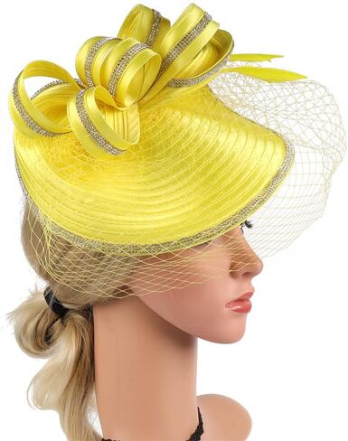 Tea Party Fascinator Hat for Women Kentucky Headwear Derby Pillbox Church Hat for Cocktail in Saudi Arabia