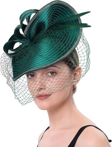 Tea Party Fascinator Hat for Women Kentucky Headwear Derby Pillbox Church Hat for Cocktail in Saudi Arabia