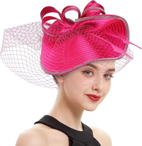 Tea Party Fascinator Hat for Women Kentucky Headwear Derby Pillbox Church Hat for Cocktail in Saudi Arabia