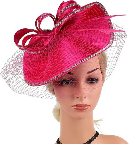 Tea Party Fascinator Hat for Women Kentucky Headwear Derby Pillbox Church Hat for Cocktail in Saudi Arabia