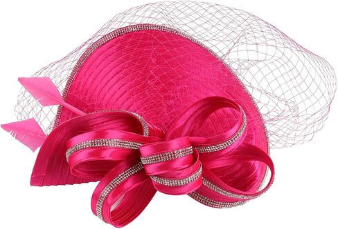 Tea Party Fascinator Hat for Women Kentucky Headwear Derby Pillbox Church Hat for Cocktail in Saudi Arabia