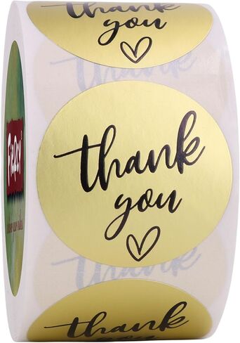 (3 Sizes-1.5") Matte Gold Thank You Stickers | 1.5 inch Thank You Labels Stickers Roll | 500 Golden Thank You Stickers Small Business | thank You for supporting my small business stickers (1.5 inch) in Saudi Arabia