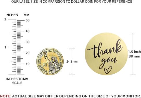 (3 Sizes-1.5") Matte Gold Thank You Stickers | 1.5 inch Thank You Labels Stickers Roll | 500 Golden Thank You Stickers Small Business | thank You for supporting my small business stickers (1.5 inch) in Saudi Arabia