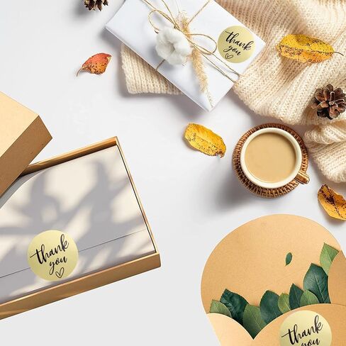 (3 Sizes-1.5") Matte Gold Thank You Stickers | 1.5 inch Thank You Labels Stickers Roll | 500 Golden Thank You Stickers Small Business | thank You for supporting my small business stickers (1.5 inch) in Saudi Arabia