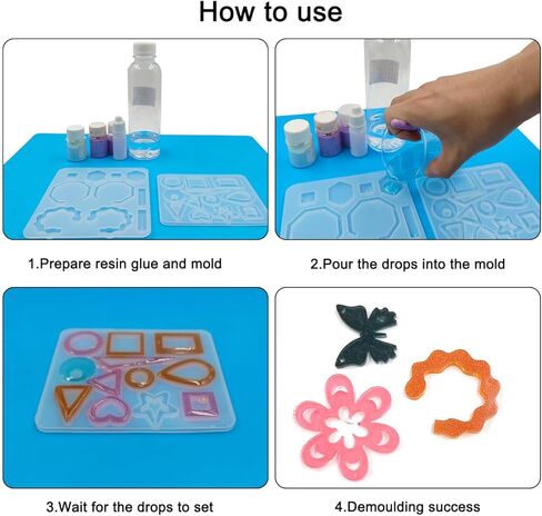 FineGood 6 Pcs Resin Jewelry Molds, Resin Earring Mold for Epoxy Resin Silicone Molds DIY Craft for Jewelry Making Pendants, Earrings, Rings in Saudi Arabia