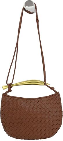 Woven Bag for Women, Vegan Leather Tote Bag Clutch Summer Beach Handbag and Purse Retro Handmade Shoulder Bag in Saudi Arabia