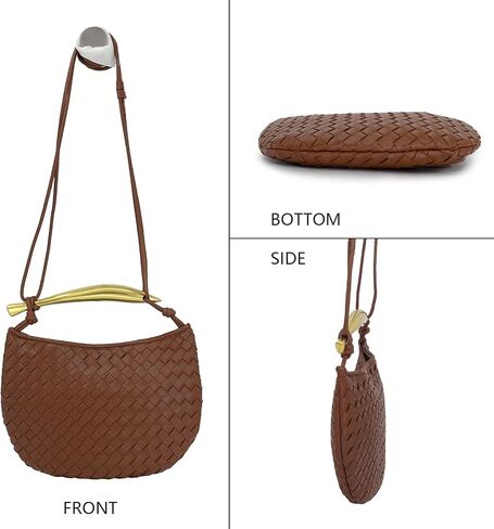 Woven Bag for Women, Vegan Leather Tote Bag Clutch Summer Beach Handbag and Purse Retro Handmade Shoulder Bag in Saudi Arabia