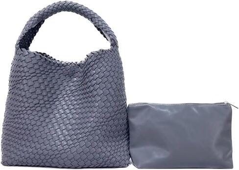 Woven Tote Bag for Women,Woven Bag Purses and Handbags,Hand-Woven Tote Handbag,Woven Shoulder Bag,Woven Leather Handbags in Saudi Arabia