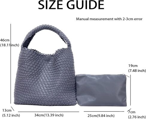 Woven Tote Bag for Women,Woven Bag Purses and Handbags,Hand-Woven Tote Handbag,Woven Shoulder Bag,Woven Leather Handbags in Saudi Arabia