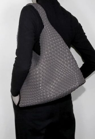 Woven Tote Bag for Women,Woven Bag Purses and Handbags,Hand-Woven Tote Handbag,Woven Shoulder Bag,Woven Leather Handbags in Saudi Arabia