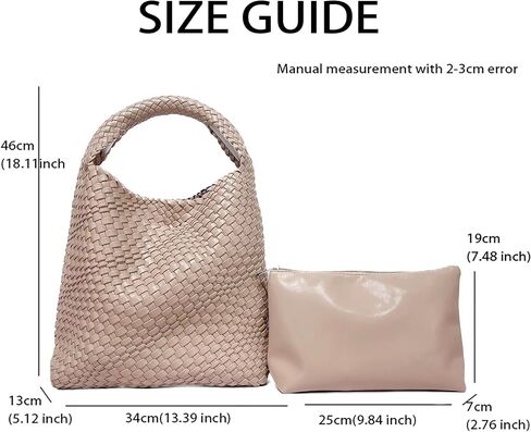 Woven Tote Bag for Women,Woven Bag Purses and Handbags,Hand-Woven Tote Handbag,Woven Shoulder Bag,Woven Leather Handbags in Saudi Arabia
