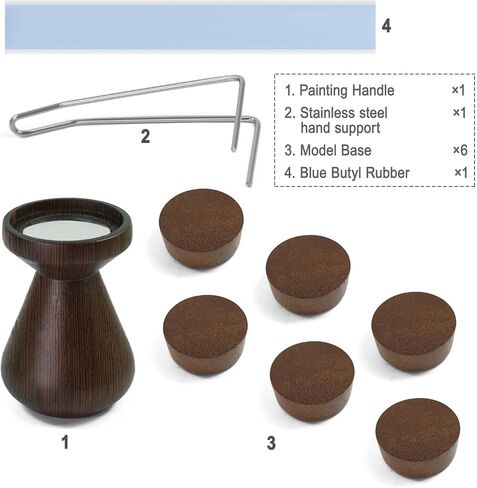 WH02 Wooden Magnet Painting Handle with Bases Coloring Wargame (Rubberwood - High) in Saudi Arabia