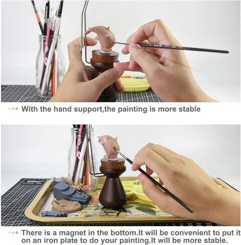 WH02 Wooden Magnet Painting Handle with Bases Coloring Wargame (Rubberwood - High) in Saudi Arabia