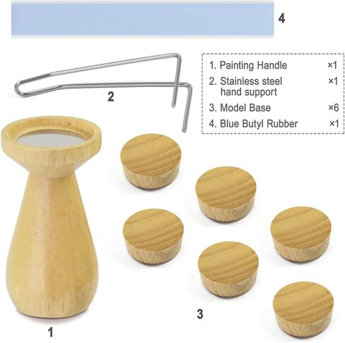 WH02 Wooden Magnet Painting Handle with Bases Coloring Wargame (Rubberwood - High) in Saudi Arabia