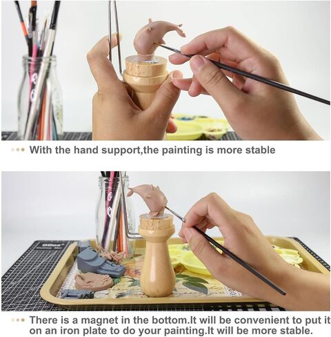 WH02 Wooden Magnet Painting Handle with Bases Coloring Wargame (Rubberwood - High) in Saudi Arabia