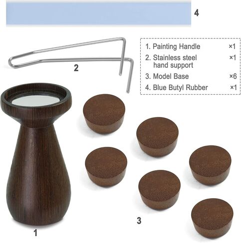 WH02 Wooden Magnet Painting Handle with Bases Coloring Wargame (Rubberwood - High) in Saudi Arabia